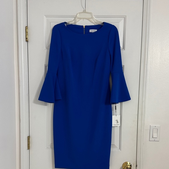 Calvin Klein Royal Blue Long Sleeve Dress - Picture 1 of 4